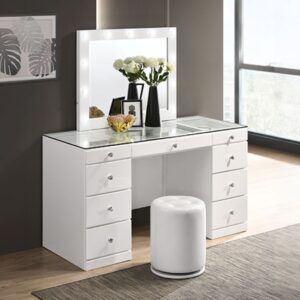EVA WHITE VANITY SET WITH A STOOL