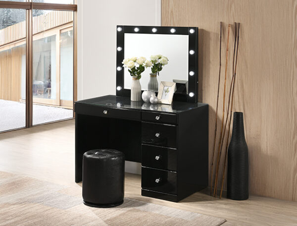 MORGANTY VANITY SET WITH A STOOL (BLACK)